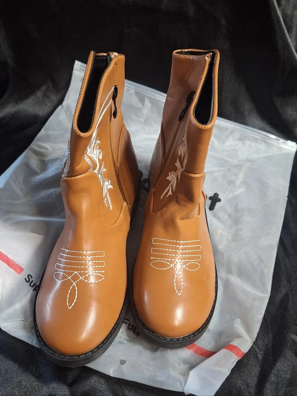 New PatPat Cowboy Boots~Mid-Calf~Brown~Western~Girls~Size 3.5